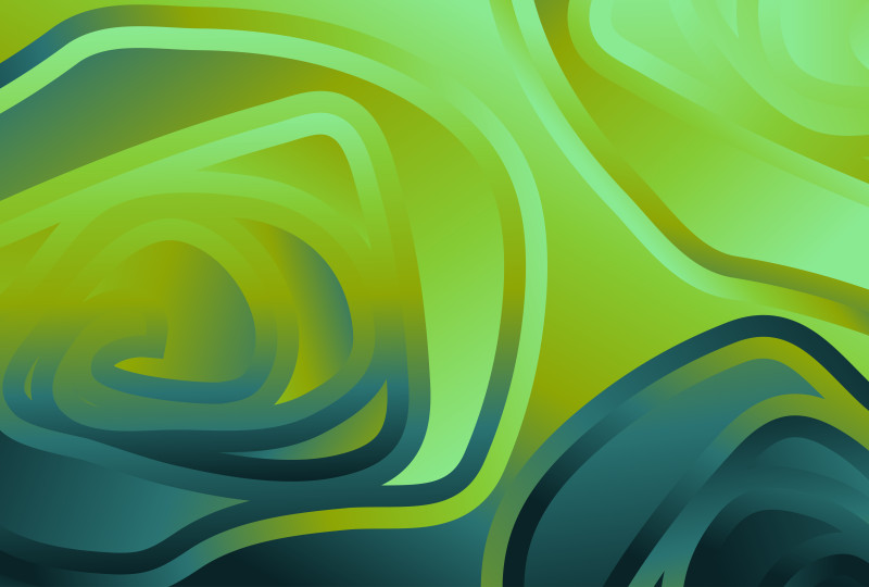 Blue and Green Gradient Curvature Ripple Lines Background