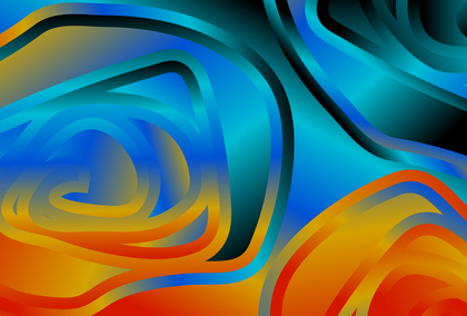 Abstract Red Orange and Blue Gradient Wavy Ripple Lines Background Vector Art