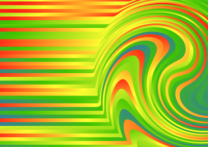 Abstract Red Yellow and Green Gradient Wavy Ripple Lines Background