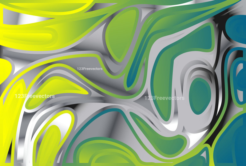 Abstract Blue Green and Yellow Trippy Background Illustration