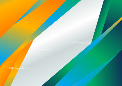 Blue Green and Orange Background Design Template