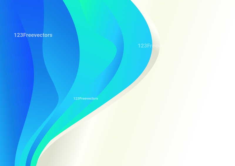 Bright Blue Wavy Background with Space for Your Text Illustration