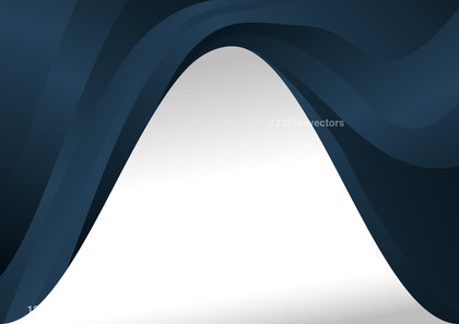 Dark Blue Wave Background Template with Copy Space for Your Text Vector Illustration
