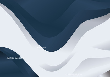 Dark Blue Wavy Background Template with Space for Your Text Vector Graphic