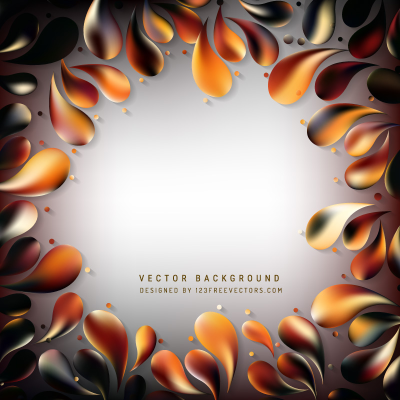 Black Orange Fire Floral Drops Background