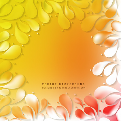 Yellow Orange Floral Drops Background