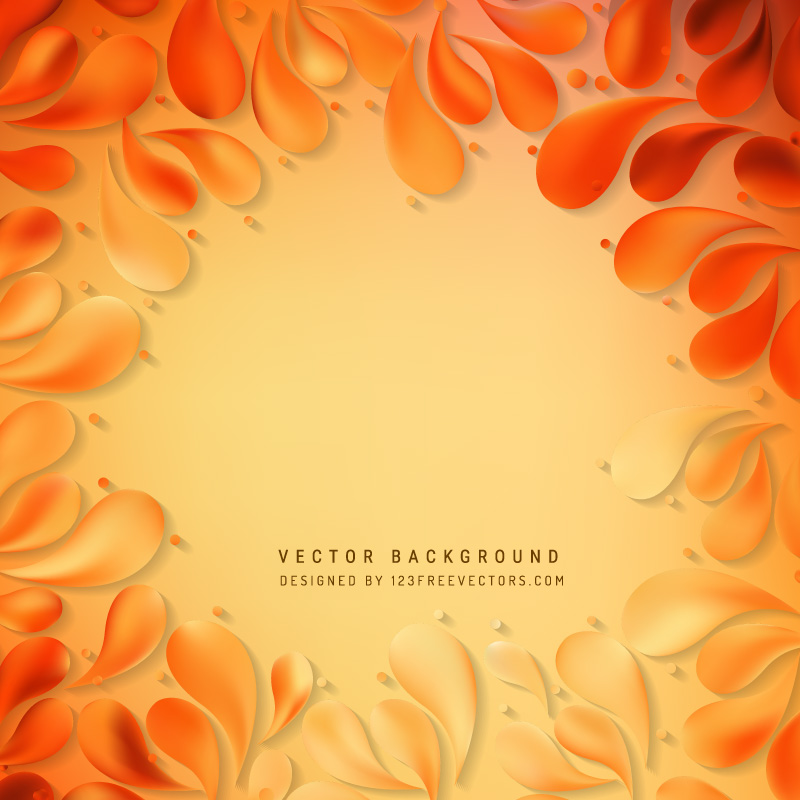 Abstract Yellow Orange Floral Drops Background