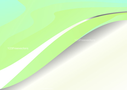 Blue and Green Wave Background Template with Space for Your Text Vector