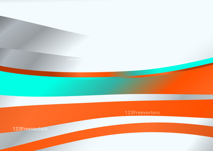 Abstract Blue and Orange Wavy Background with Space for Your Text