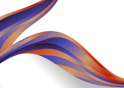 Blue and Orange Wave Background Template with Copy Space for Your Text