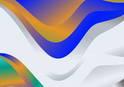 Blue and Orange Wave Background with Space for Your Text Vector Illustration