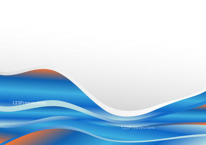 Blue and Orange Wavy Background with Space for Your Text