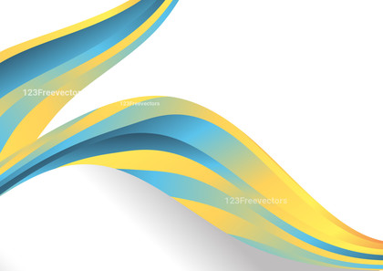 Blue and Yellow Wave Background Template with Copy Space for Your Text Graphic