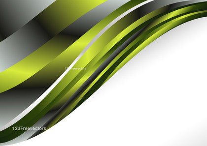 Green and Grey Wave Background with Copy Space for Your Text Vector Graphic