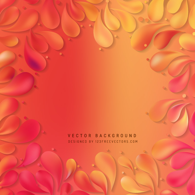 Abstract Yellow Orange Ornamental Drops Background