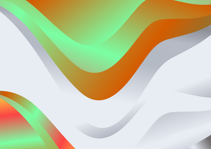 Orange and Green Wavy Background with Space for Your Text