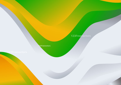 Orange and Green Wave Background with Space for Your Text