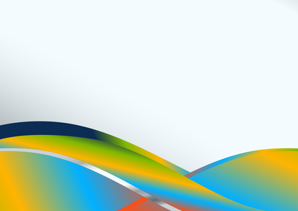 Blue Green and Orange Wave Background Template with Copy Space for Your Text Illustration