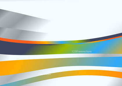 Blue Green and Orange Wave Background Template with Space for Your Text