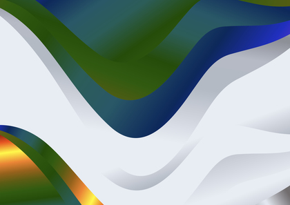 Abstract Blue Green and Orange Wavy Background with Space for Your Text Image