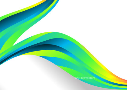 Blue Green and Yellow Wave Background with Copy Space for Your Text