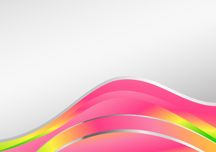 Abstract Pink Green and Yellow Wavy Background with Space for Your Text
