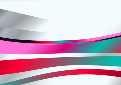 Pink Red and Blue Wave Background with Copy Space for Your Text Image