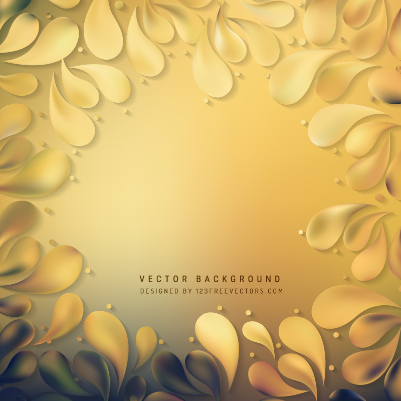 Orange Floral Ornamental Drops Background
