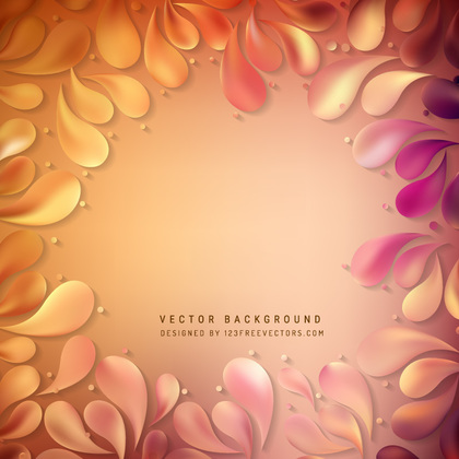 Abstract Orange Floral Drops Background