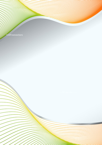 Orange and Green Flowing Lines Background with Space for Your Text