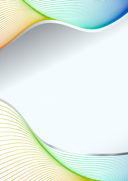 Blue Green and Yellow Flowing Curves Background Template with Space for Your Text