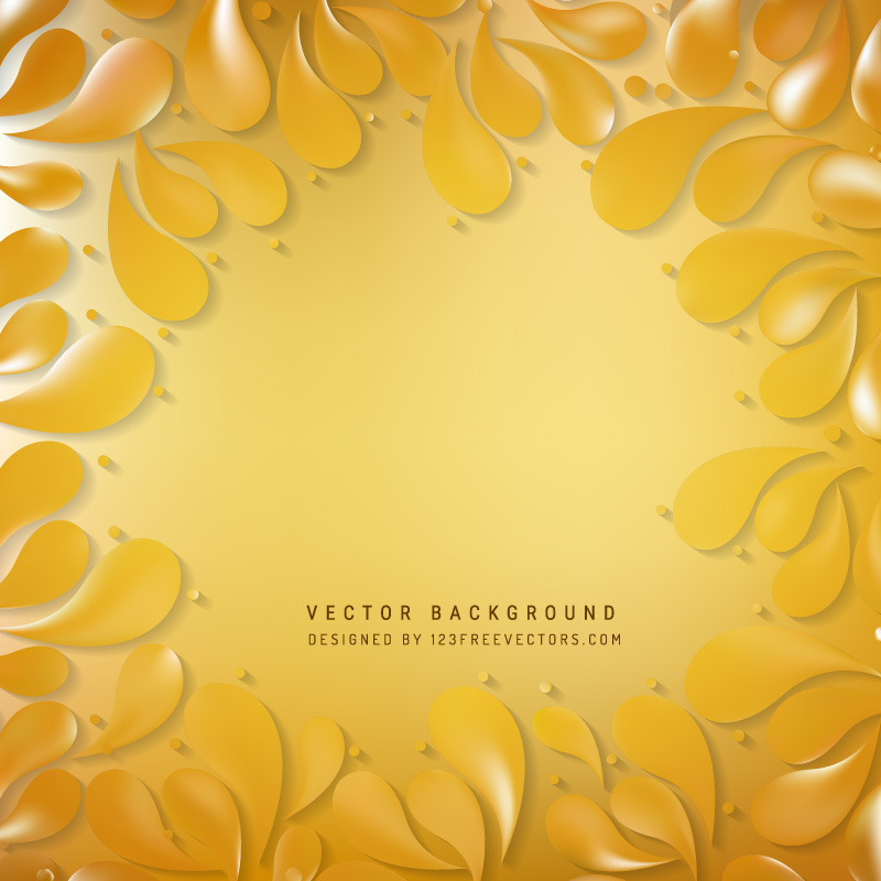 Abstract Orange Decorative Floral Drops Background