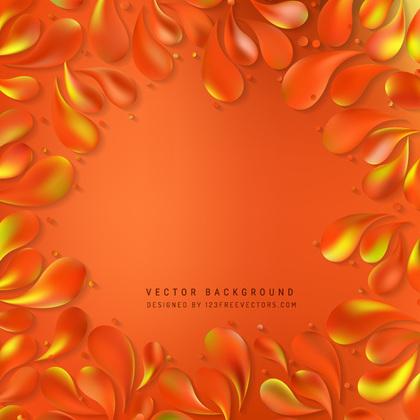 Abstract Cool Orange Ornamental Drops Background