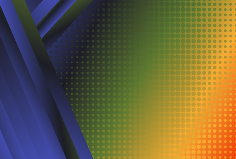 Blue Green and Orange Gradient Halftone Pattern Background