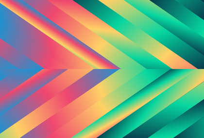 Blue Green and Orange Abstract Gradient Arrow Background Graphic