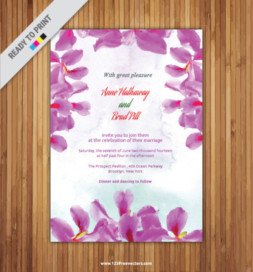 Floral Watercolor Invitation Template