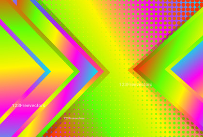Abstract Colorful Gradient Arrow Background with Dots Pattern Vector Image