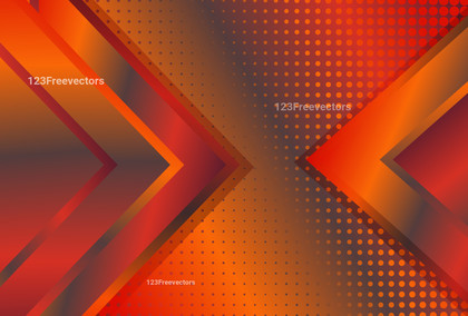 Abstract Red and Orange Gradient Arrow Dotted Background Vector Image
