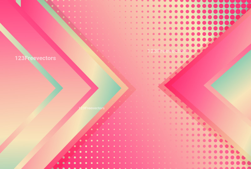 Beige Blue and Pink Gradient Arrow Background with Dot Background