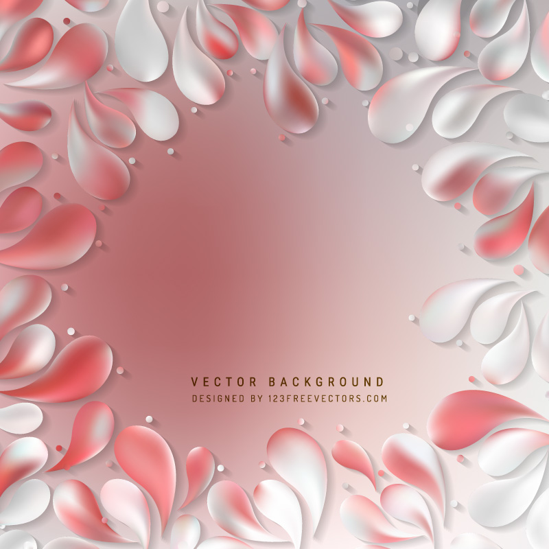 Abstract Light Pink Floral Ornamental Drops Background