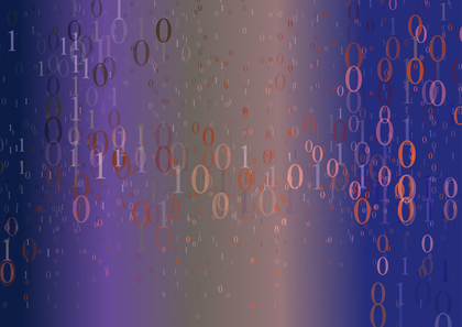 Binary Numbers One and Zero on Blue and Brown Gradient Background