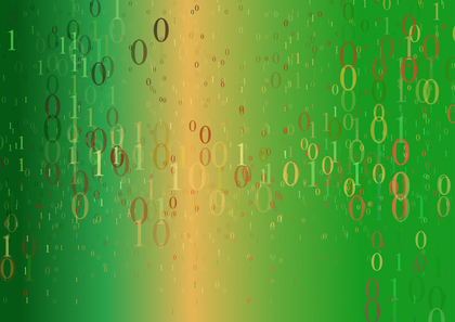 Orange and Green Gradient Binary Numbers background