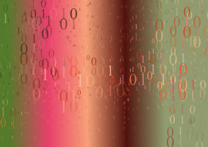 Pink Red and Green Gradient Binary Numbers background Image