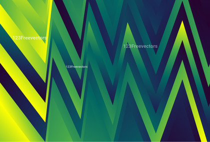 Abstract Blue Green and Yellow Gradient Chevron Pattern Background