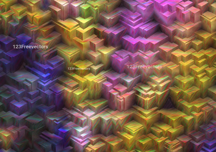 Pink Blue and Yellow Abstract 3D Cube Shape Background Image
