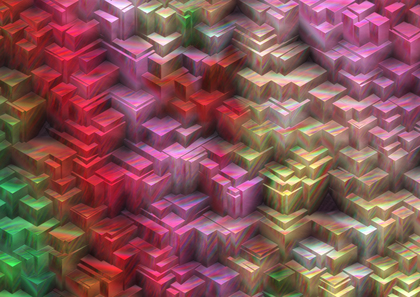 Pink Red and Green Three Dimensional Modern Geometric Background Image