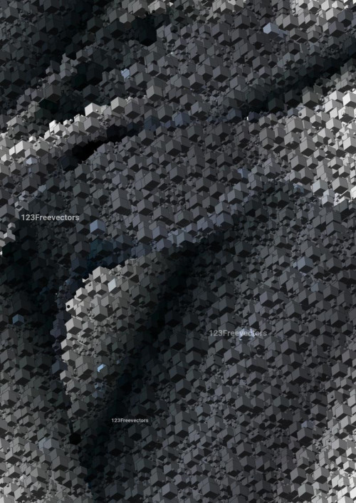 Dark Grey Three Dimensional Square Cube Shape Background