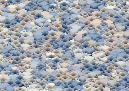 Abstract Blue and Beige 3D Modern Geometric Square Cube Background Image
