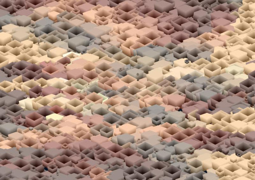 Abstract Brown and Grey Three Dimensional Square Background