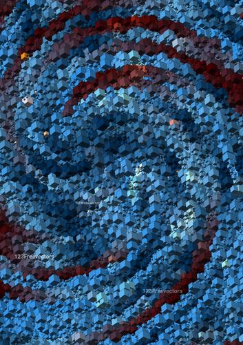 Abstract Red and Blue Three Dimensional Square Cube Background